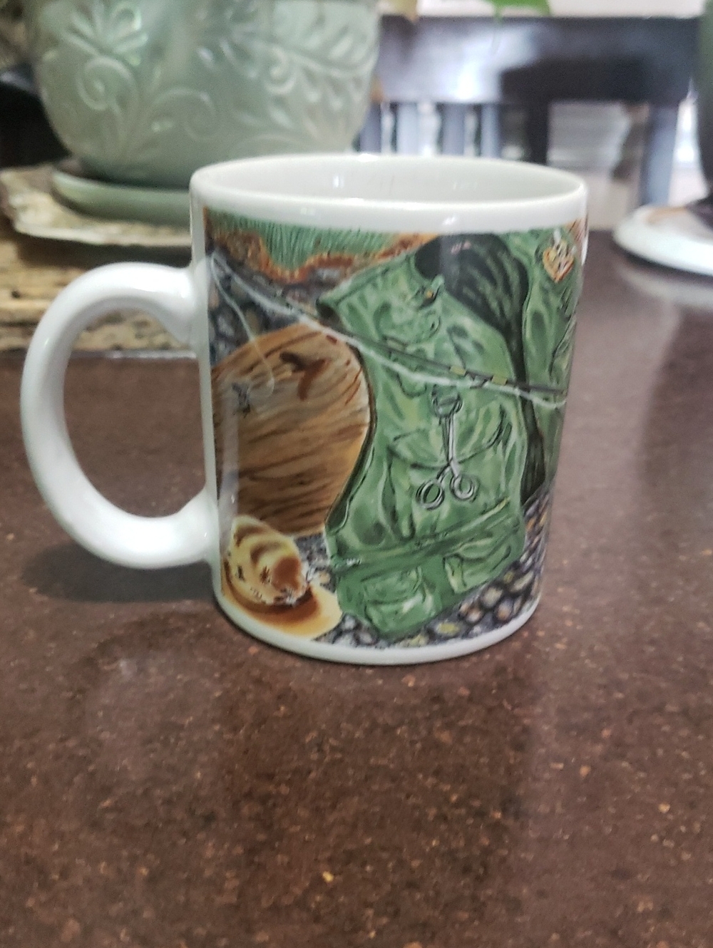 Otagiri Advantage Collection USA fly fishing vest gear collectible coffee cup